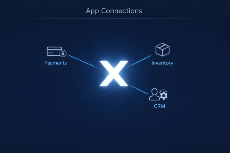Xero app marketplace integration ecosystem showing connections to payment and CRM tools.