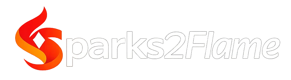 Sparks2Flame official logo featuring a stylized spark and flame icon for cloud accounting expertise.