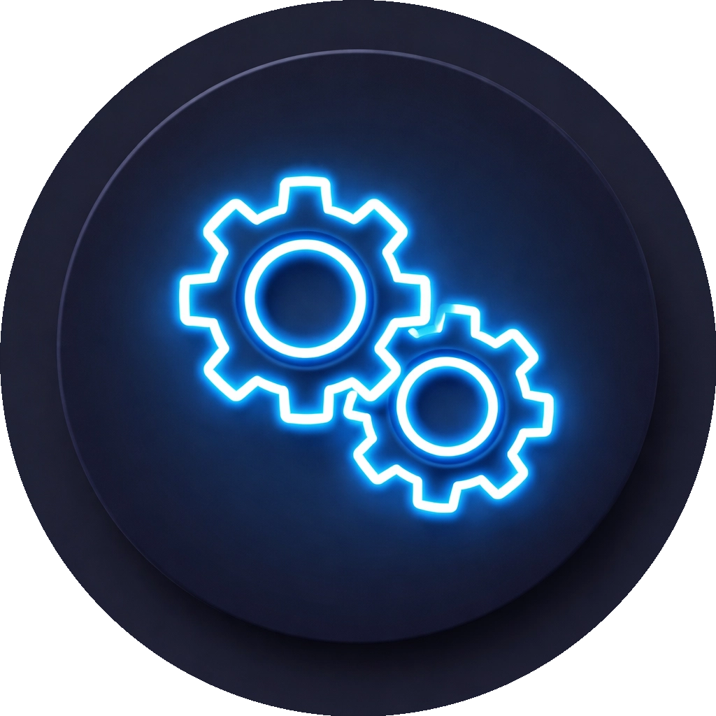 Cloud accounting automation and productivity gear icon.
